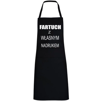 Fartuch kuchenny z kieszenią własny nadruk Logo ,napis, grafika w jednym kolorze nadruku